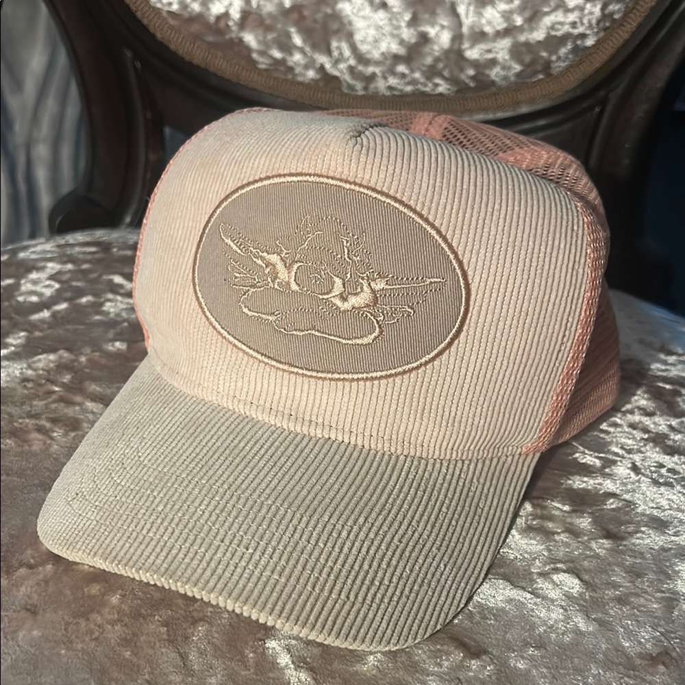Beige and Pink Trucker Hat Boys Lie